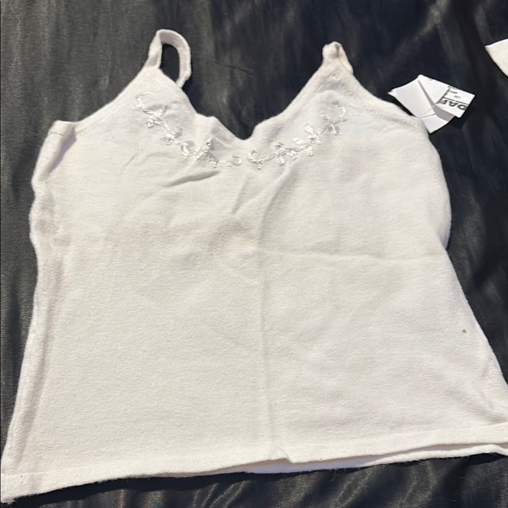 White Embroidered Women's Top